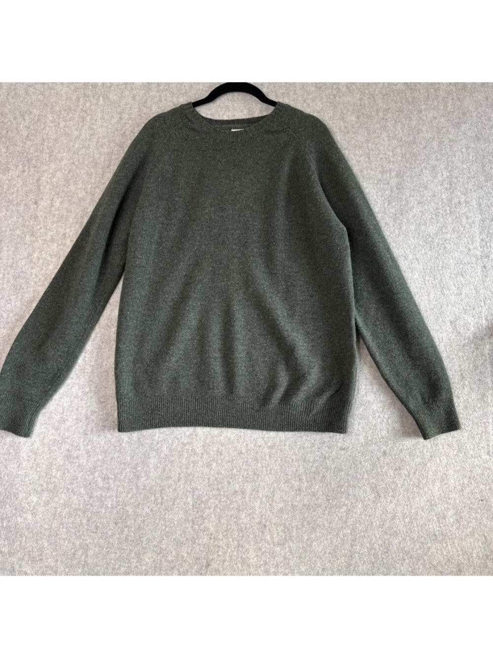 Flint and Tinder Merino‎ Wool Crewneck Sweater Mens L Olive Green Crew Neck